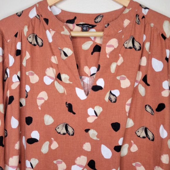 The Limited Linen Blend Floral Hi-low Blouse, Size S - Picture 2 of 5